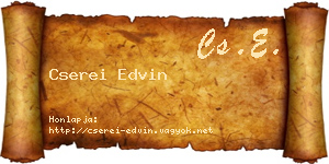 Cserei Edvin névjegykártya